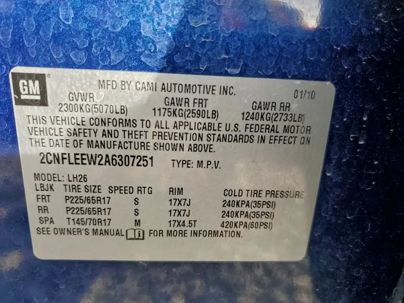 2010 CHEVROLET EQUINOX LT  