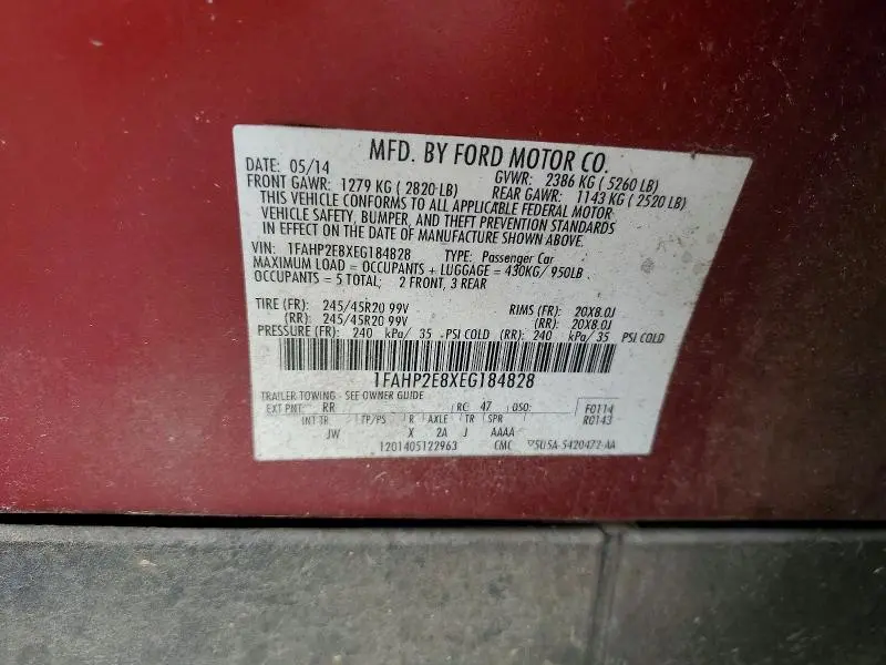 2014 FORD TAURUS SEL  