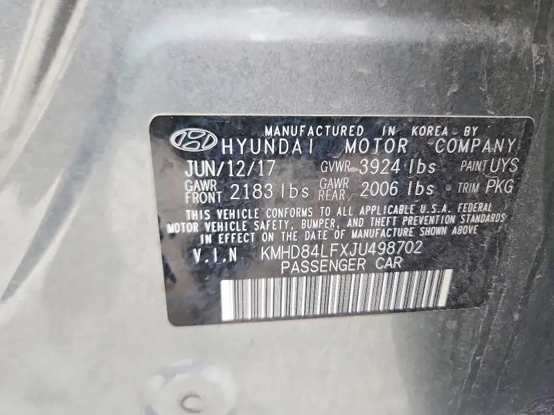 2018 HYUNDAI ELANTRA SEL  