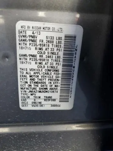 2013 NISSAN MURANO S  