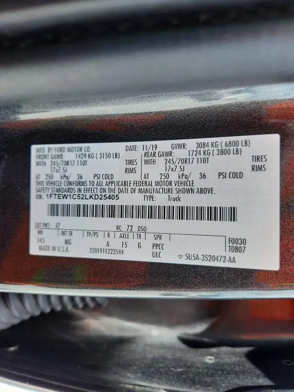 2020 FORD F150 SUPERCREW  