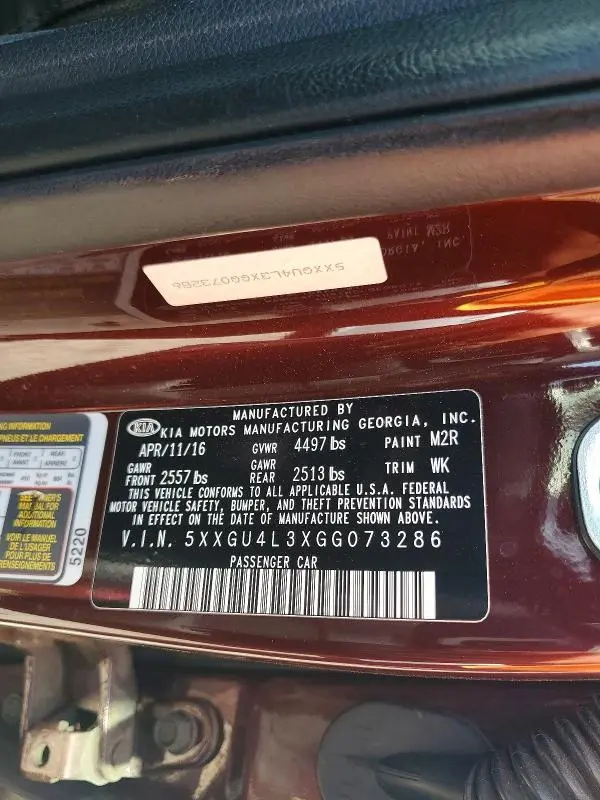 2016 KIA OPTIMA   