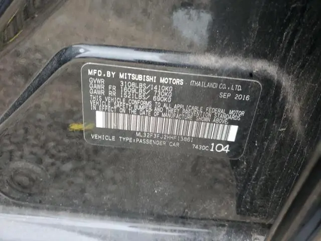 2017 MITSUBISHI MIRAGE G4 ES
