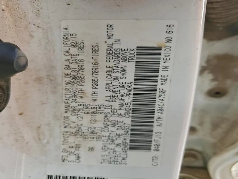 2015 TOYOTA TACOMA DOUBLE CAB  