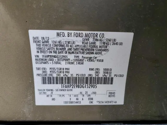 2013 FORD TAURUS SEL