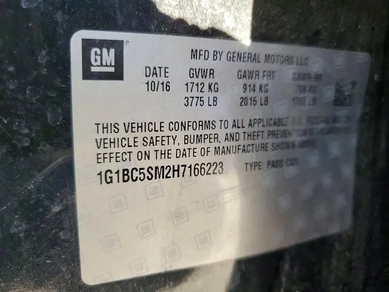 2017 CHEVROLET CRUZE LS  