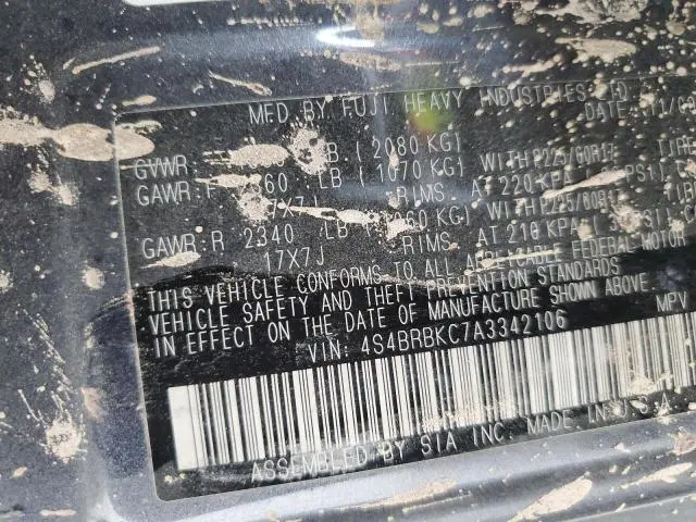 2010 SUBARU OUTBACK 2.5I LIMITED  