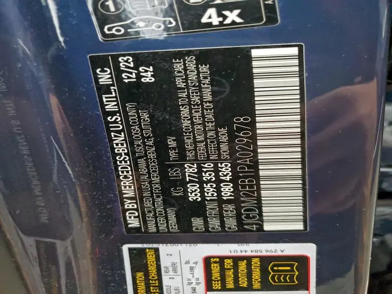 2023 MERCEDES-BENZ EQS SUV 450 4MATIC  