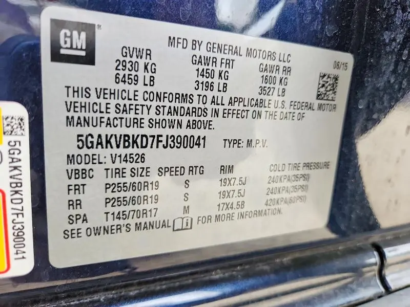 2015 BUICK ENCLAVE   