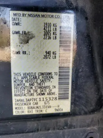 2015 NISSAN ALTIMA 2.5