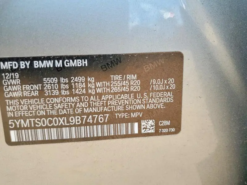 2020 BMW X3 M COMPETITION  
