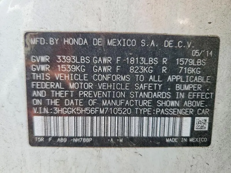 2015 HONDA FIT LX  