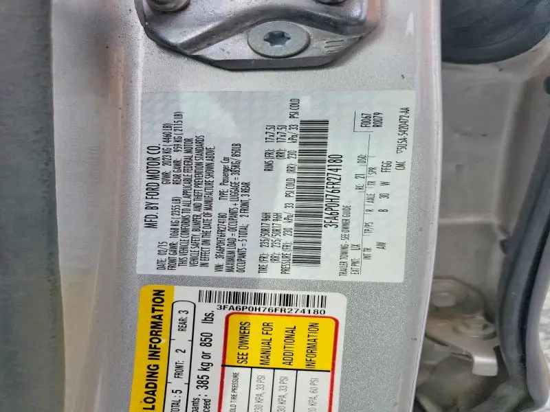 2015 FORD FUSION SE  