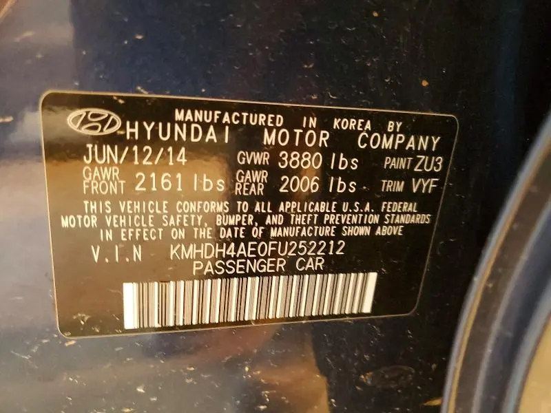 2015 HYUNDAI ELANTRA   