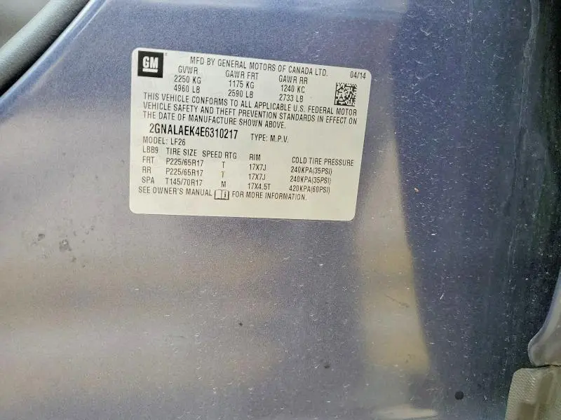 2014 CHEVROLET EQUINOX LS  