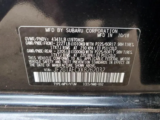2019 SUBARU CROSSTREK PREMIUM  