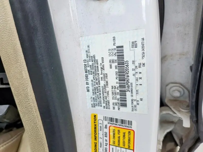 2015 FORD FUSION SE  