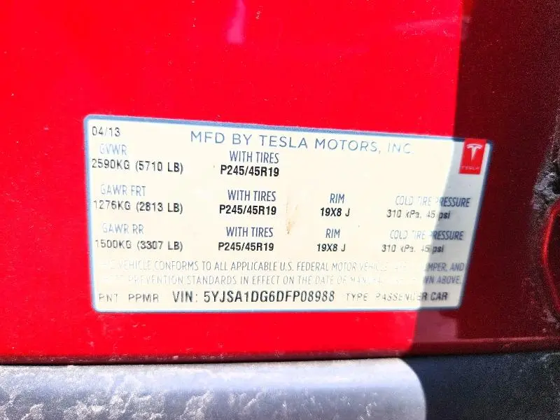 2013 TESLA MODEL S   