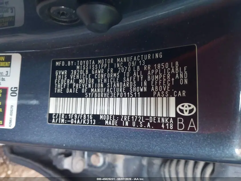 2014 TOYOTA COROLLA LE PLUS