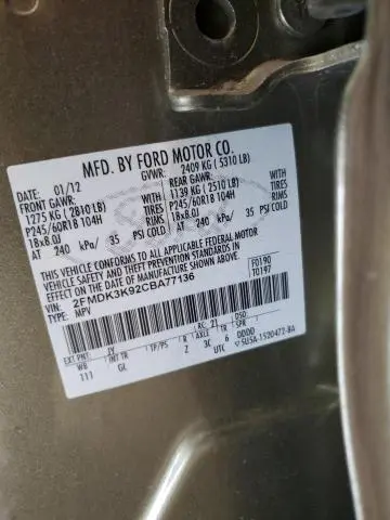 2012 FORD EDGE LIMITED  