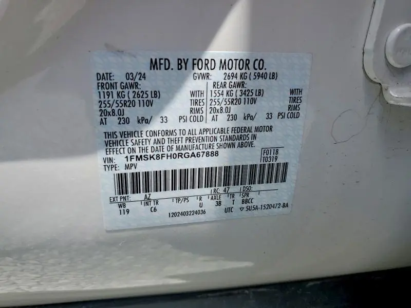 2024 FORD EXPLORER LIMITED  