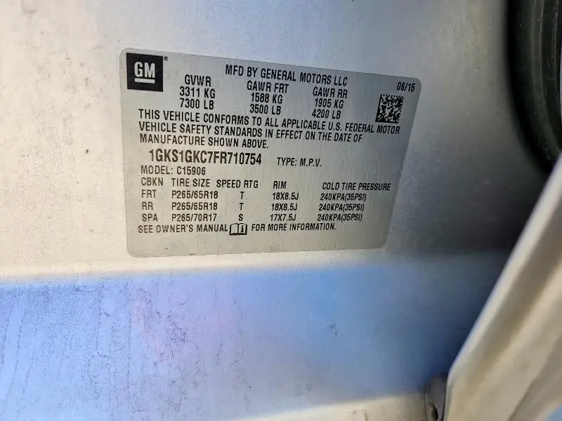 2015 GMC YUKON XL C1500 SLE  