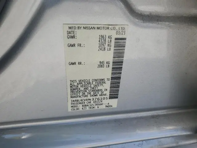 2023 NISSAN ALTIMA SR  