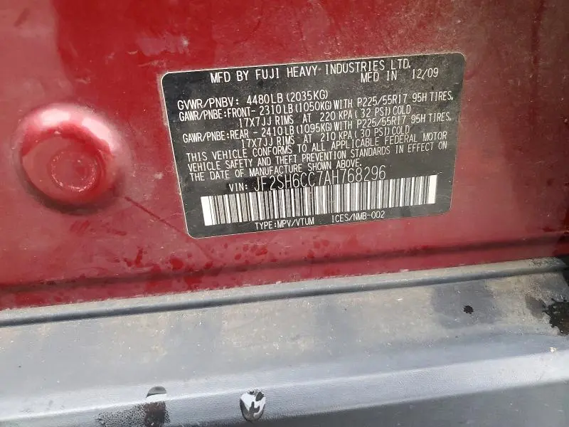 2010 SUBARU FORESTER 2.5X PREMIUM  