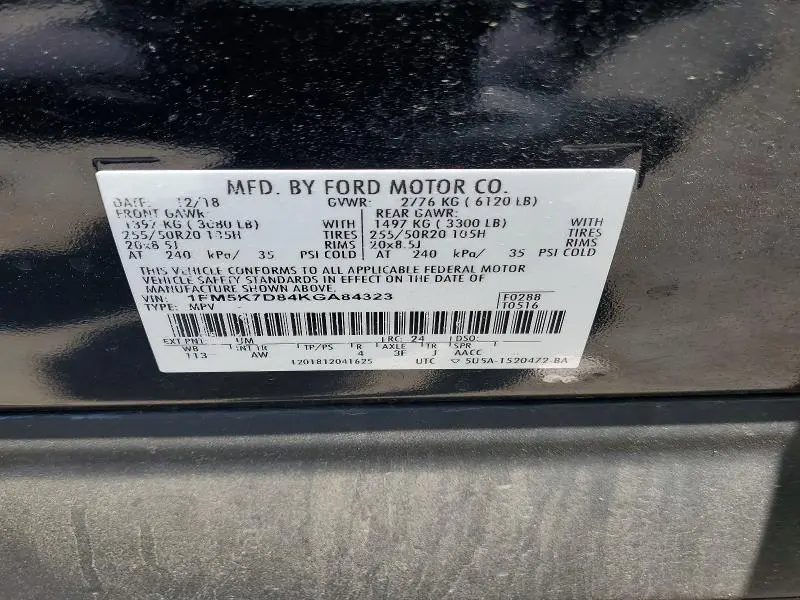 2019 FORD EXPLORER XLT  