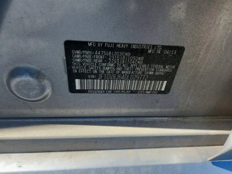 2013 SUBARU IMPREZA WRX STI  