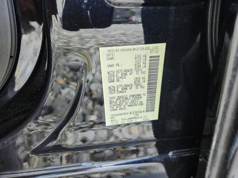 2012 NISSAN ARMADA PLATINUM  