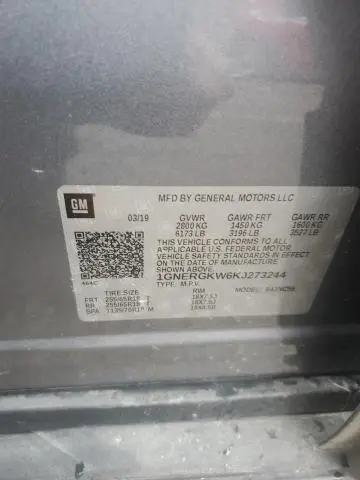 2019 CHEVROLET TRAVERSE LT  