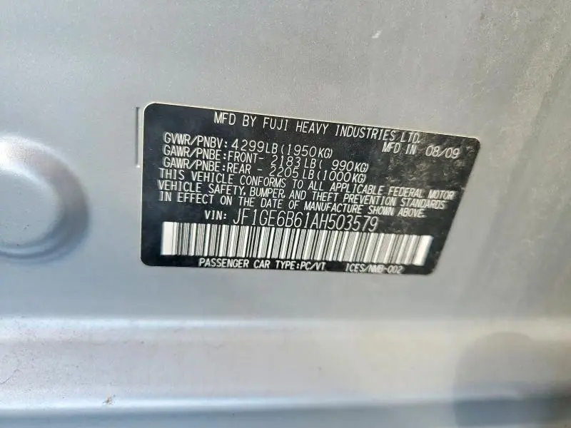 2010 SUBARU IMPREZA 2.5I PREMIUM  