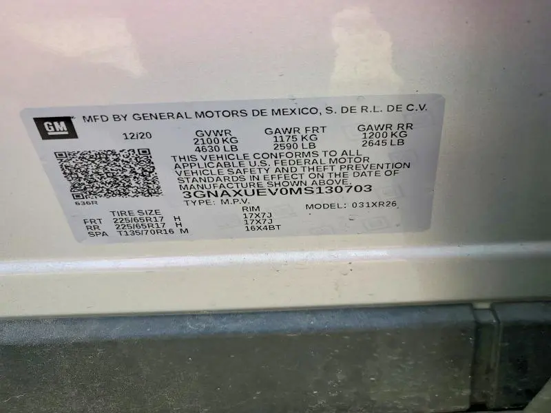 2021 CHEVROLET EQUINOX LT  