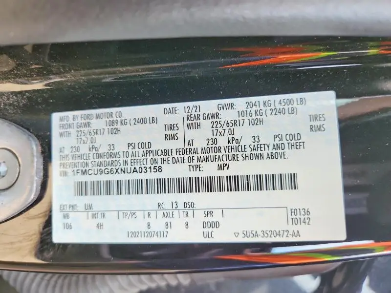 2022 FORD ESCAPE SE  