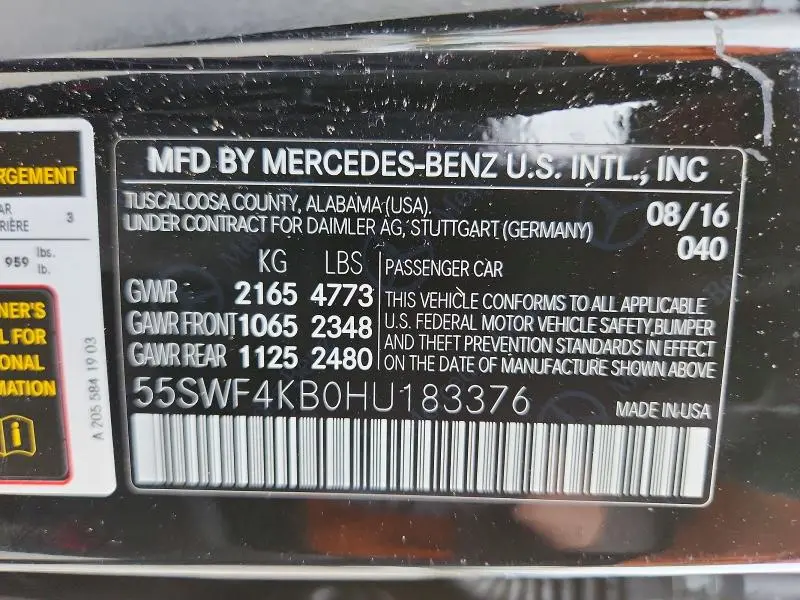 2017 MERCEDES-BENZ C 300 4MATIC  