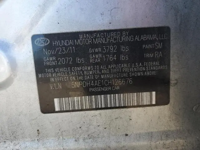 2012 HYUNDAI ELANTRA GLS  