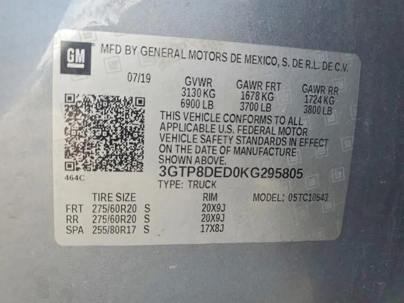 2019 GMC SIERRA C1500 SLT  