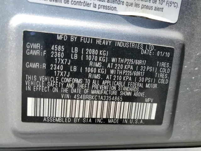 2010 SUBARU OUTBACK 2.5I LIMITED  