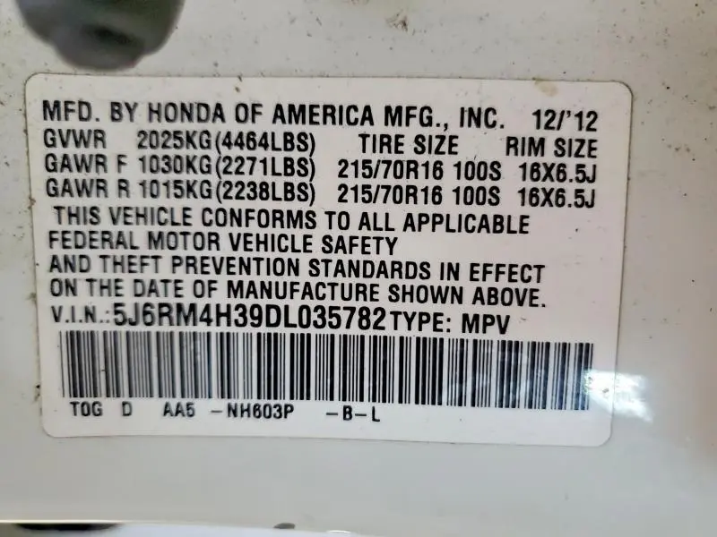 2013 HONDA CR-V LX  