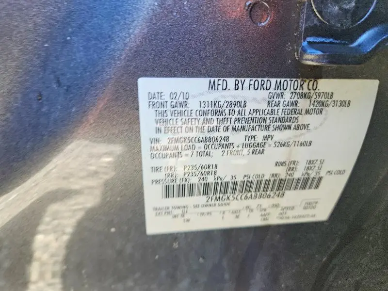 2010 FORD FLEX SEL  