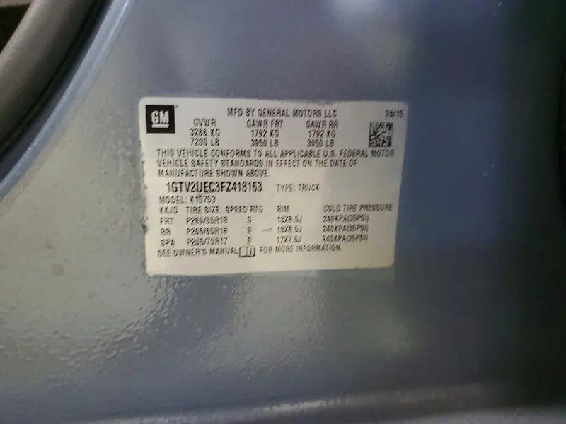 2015 GMC SIERRA K1500 SLE  