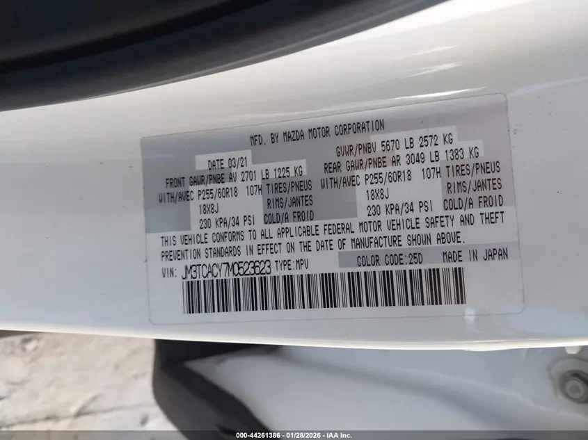 2021 MAZDA CX-9 TOURING