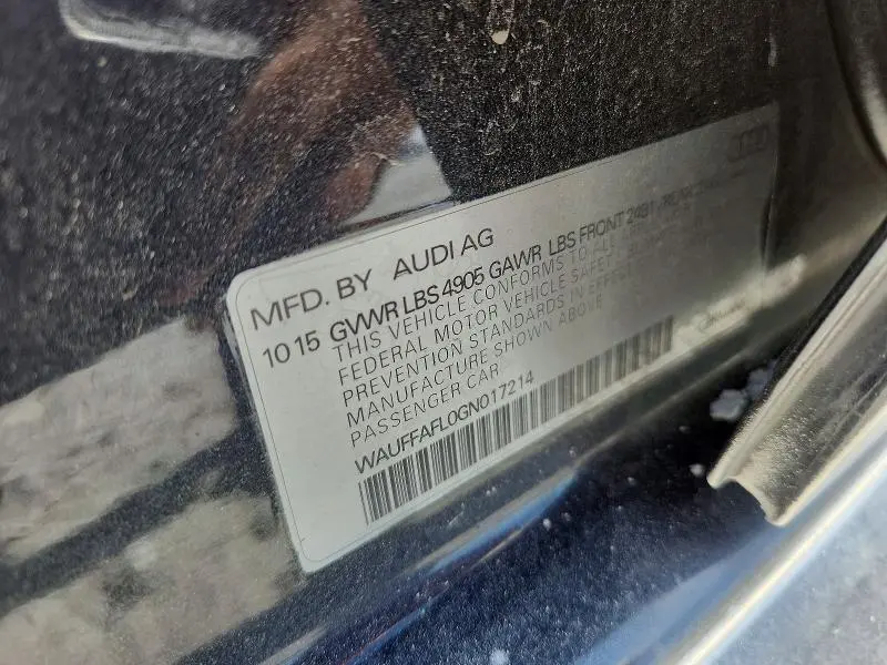 2016 AUDI A4 PREMIUM PLUS S-LINE  