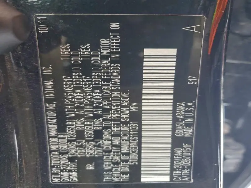 2012 TOYOTA HIGHLANDER BASE  