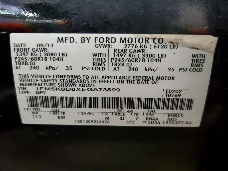2014 FORD EXPLORER XLT  