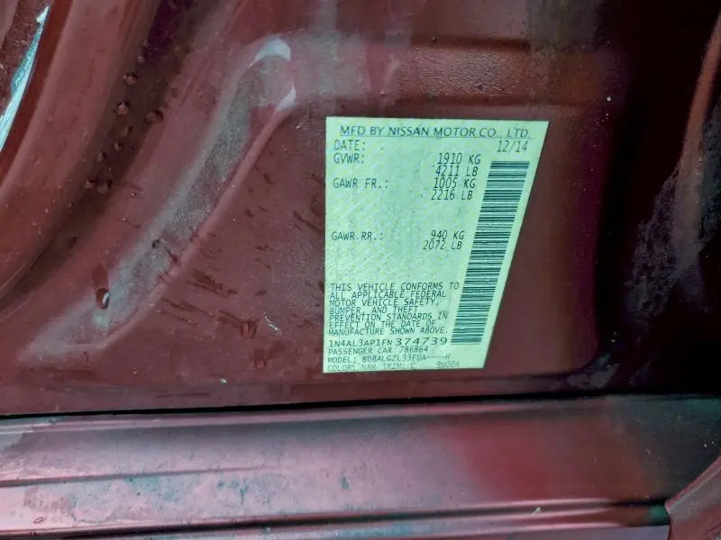 2015 NISSAN ALTIMA 2.5  