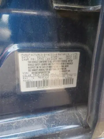 2017 NISSAN SENTRA S  