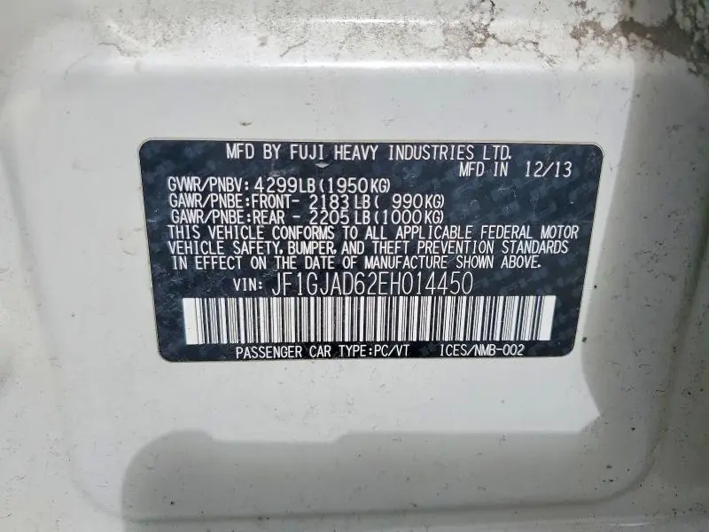 2014 SUBARU IMPREZA PREMIUM  