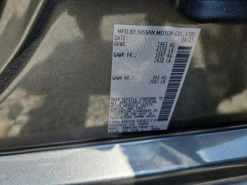 2025 NISSAN ALTIMA SV  